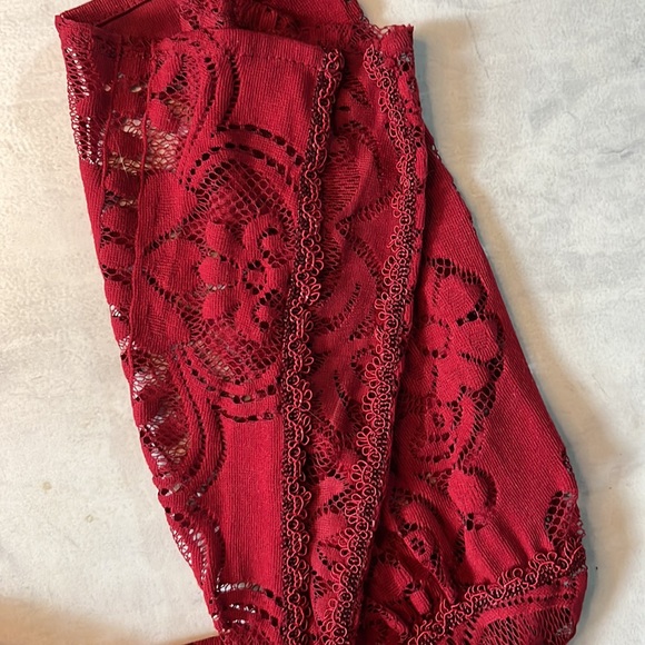Free People   Lace Dress   Upscale Boho  Rusty Red  NWOT peek a boo back  Size S - Picture 7 of 16